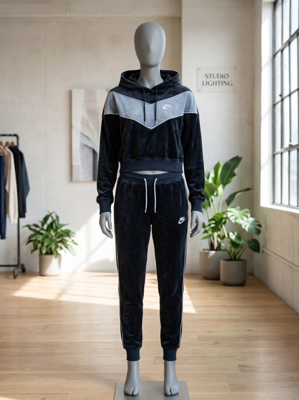 Nike Women’s Velour 2-Piece Tracksuit Set - Hoodie & Joggers - Size S